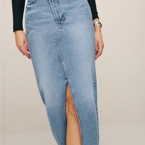 Reformation Blue Denim Jean Skirt
